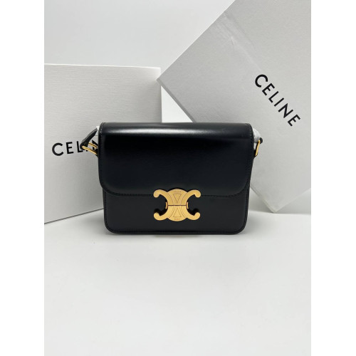 TEEN TRIOMPHE BAG IN SHINY CALFSKIN BLACK