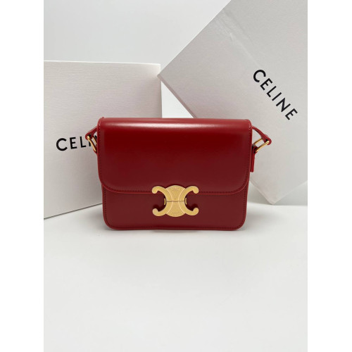 TEEN TRIOMPHE BAG IN SHINY CALFSKIN RED CANYON