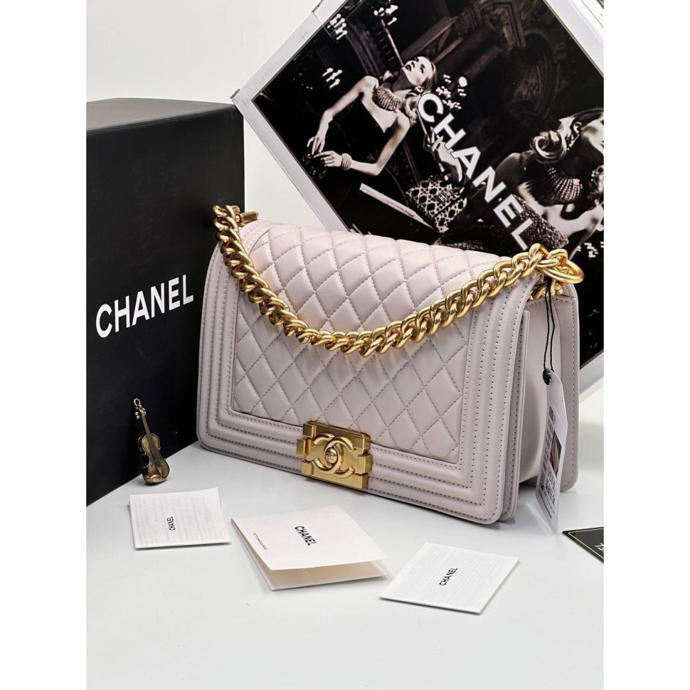 BOY CHANEL HANDBAG Calfskin & Ruthenium-Finish Metal Light Pink