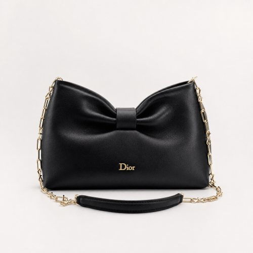 Small Dior Bow Bag Black Lambskin