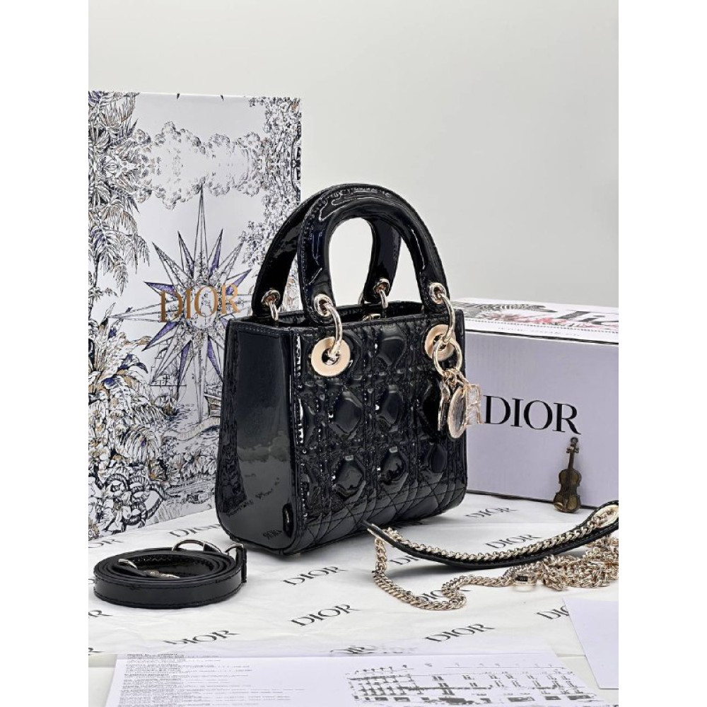 Mini Lady Dior Bag Black