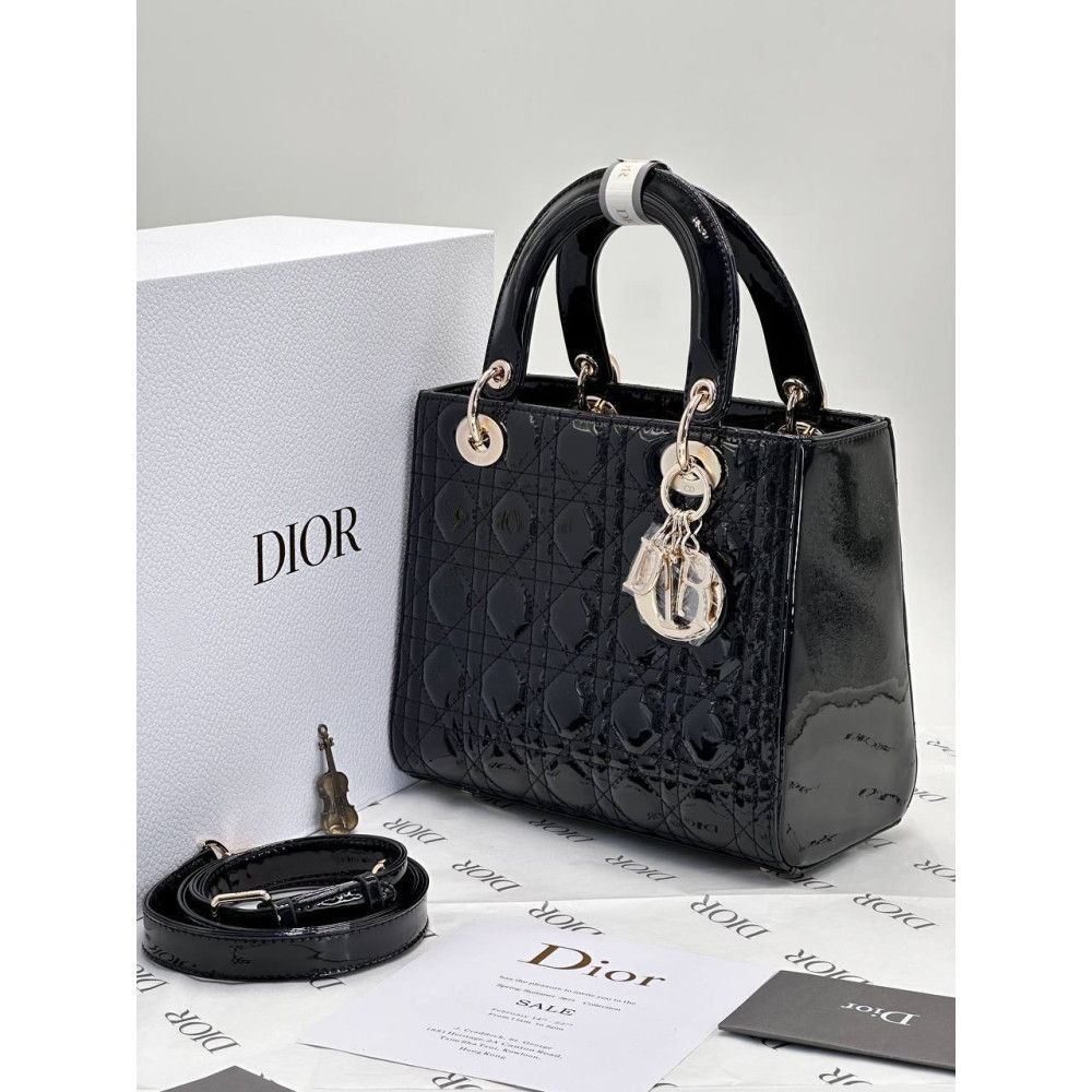 Medium Lady Dior Bag Black