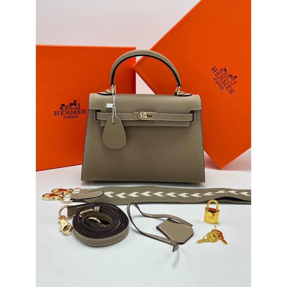 Hermès Kelly II Sellier 22 Bag Epsom Calfskin Étoupe Hermès Kelly II Sellier 22 Bag Epsom Calfskin Étoupe