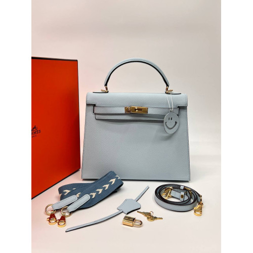 Hermès Kelly II Sellier 28 Bag Epsom Calfskin Céleste