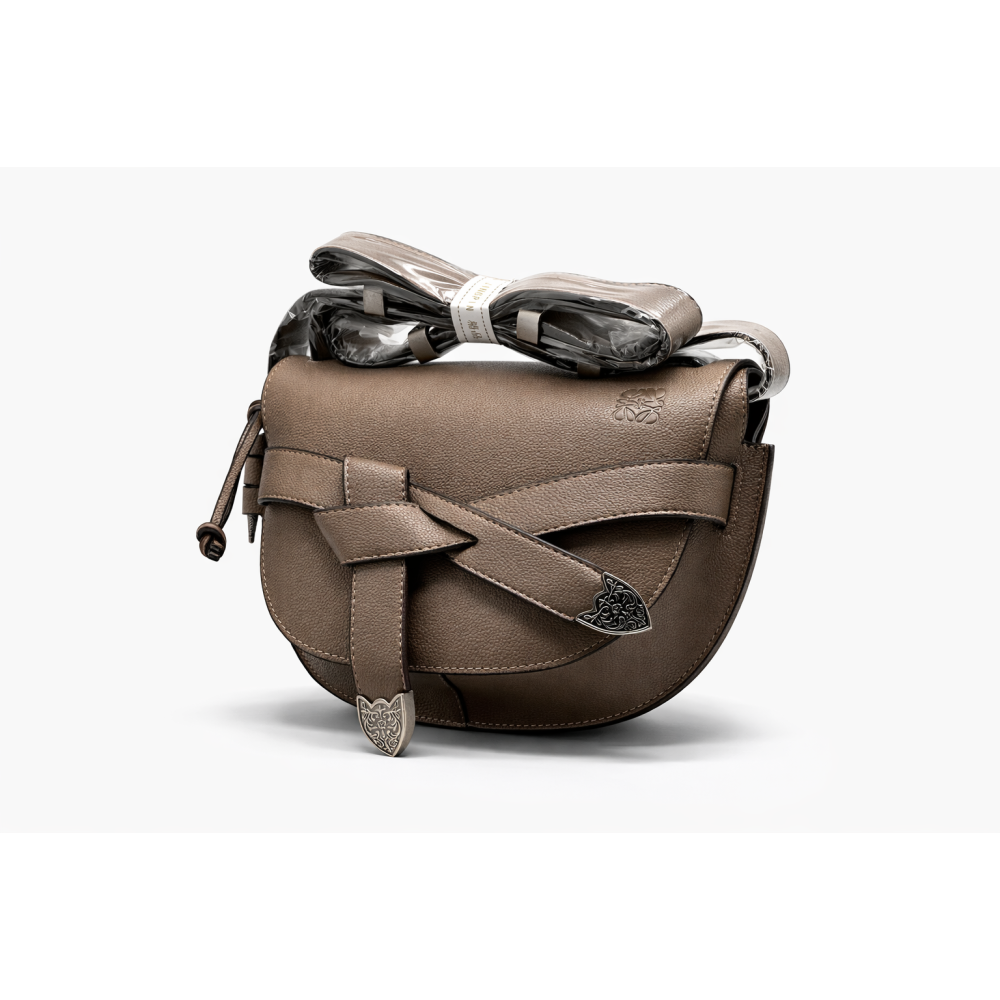 Gate Dual Medium Bag in Soft Grained Calfskin Taupe