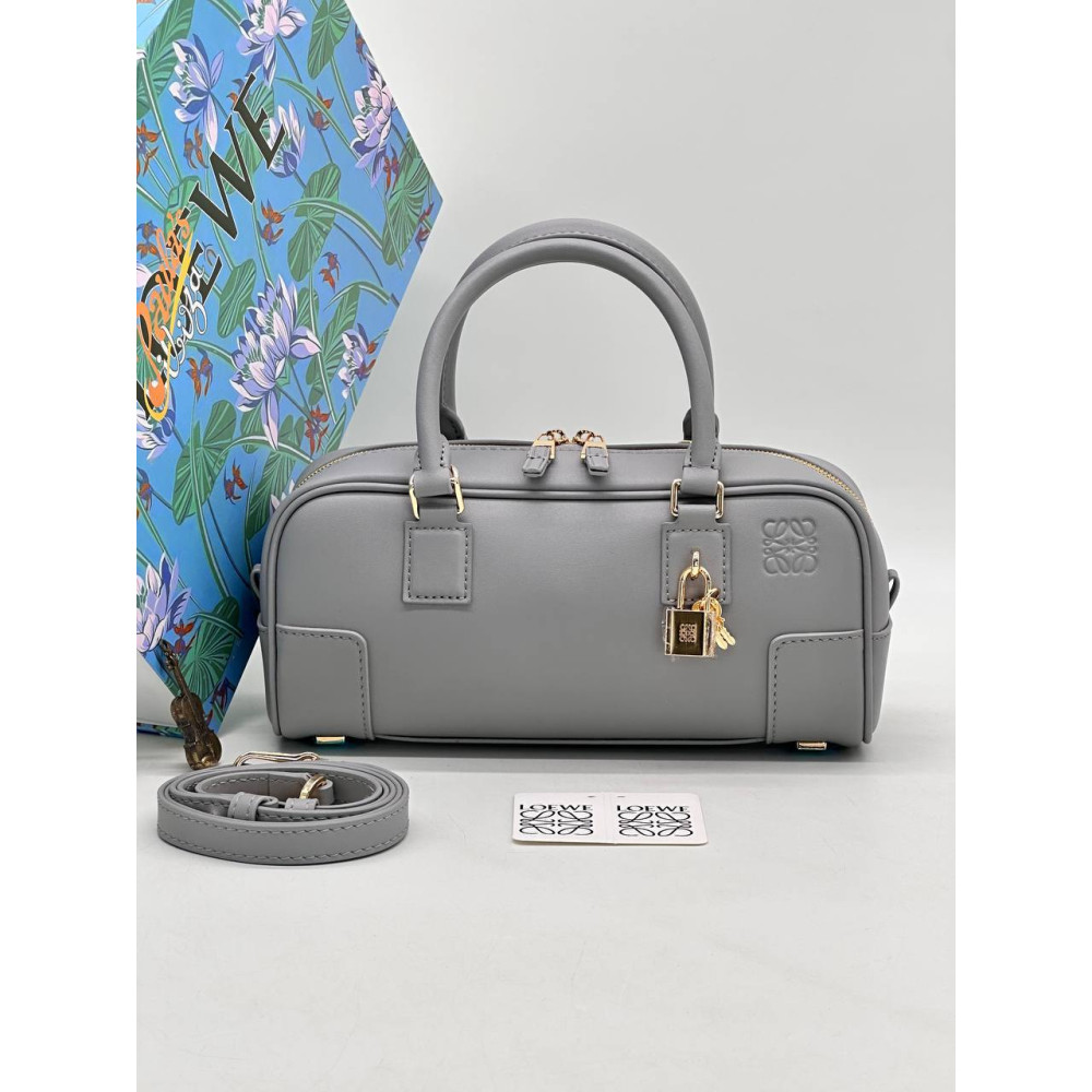 Amazona 23 Cropped Bag in Nappa Calfskin Pearl Grey