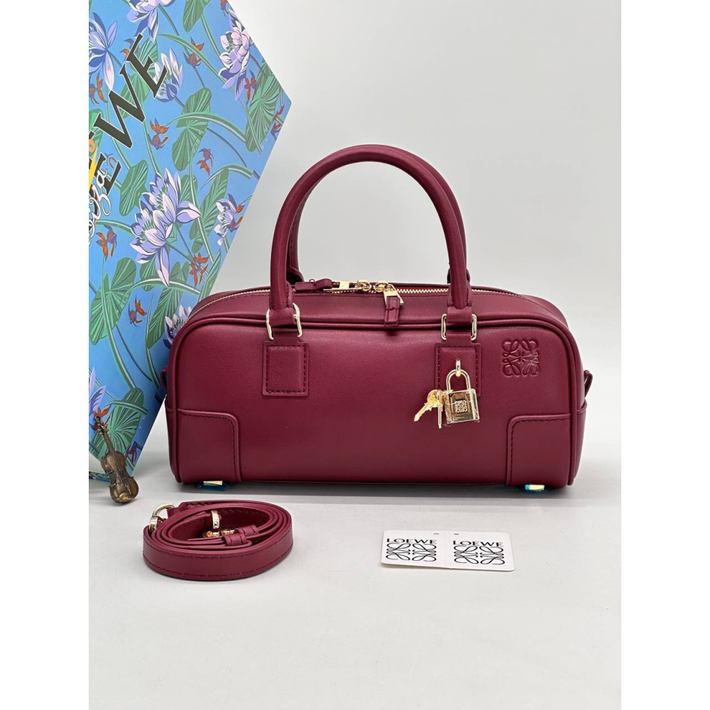 Amazona 23 Cropped Bag in Nappa Calfskin Cherry