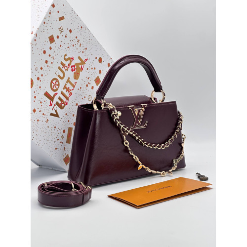 Capucines BB Leather Finish Grenat Red