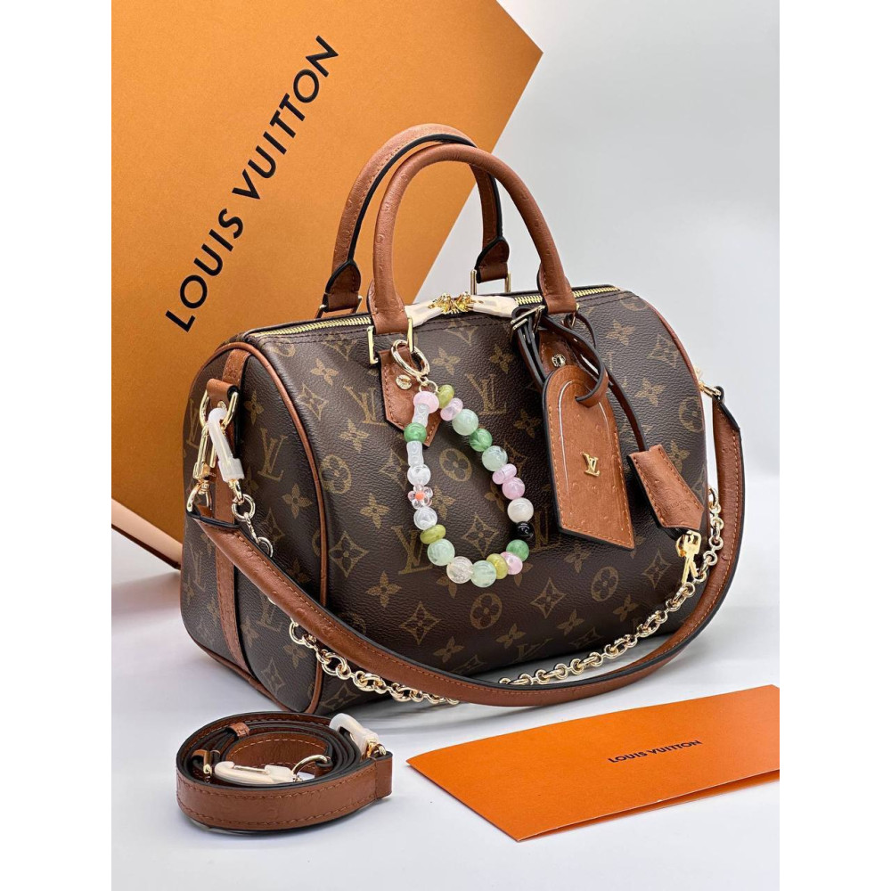 Speedy Soft 25 Boho Monogram Coated Canvas Tan