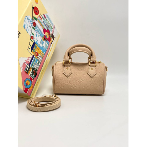 Nano Speedy Monogram Empreinte Leather Beige
