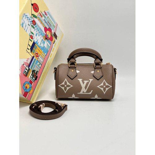 Nano Speedy Monogram Empreinte Leather Tourterelle Gray / Cream
